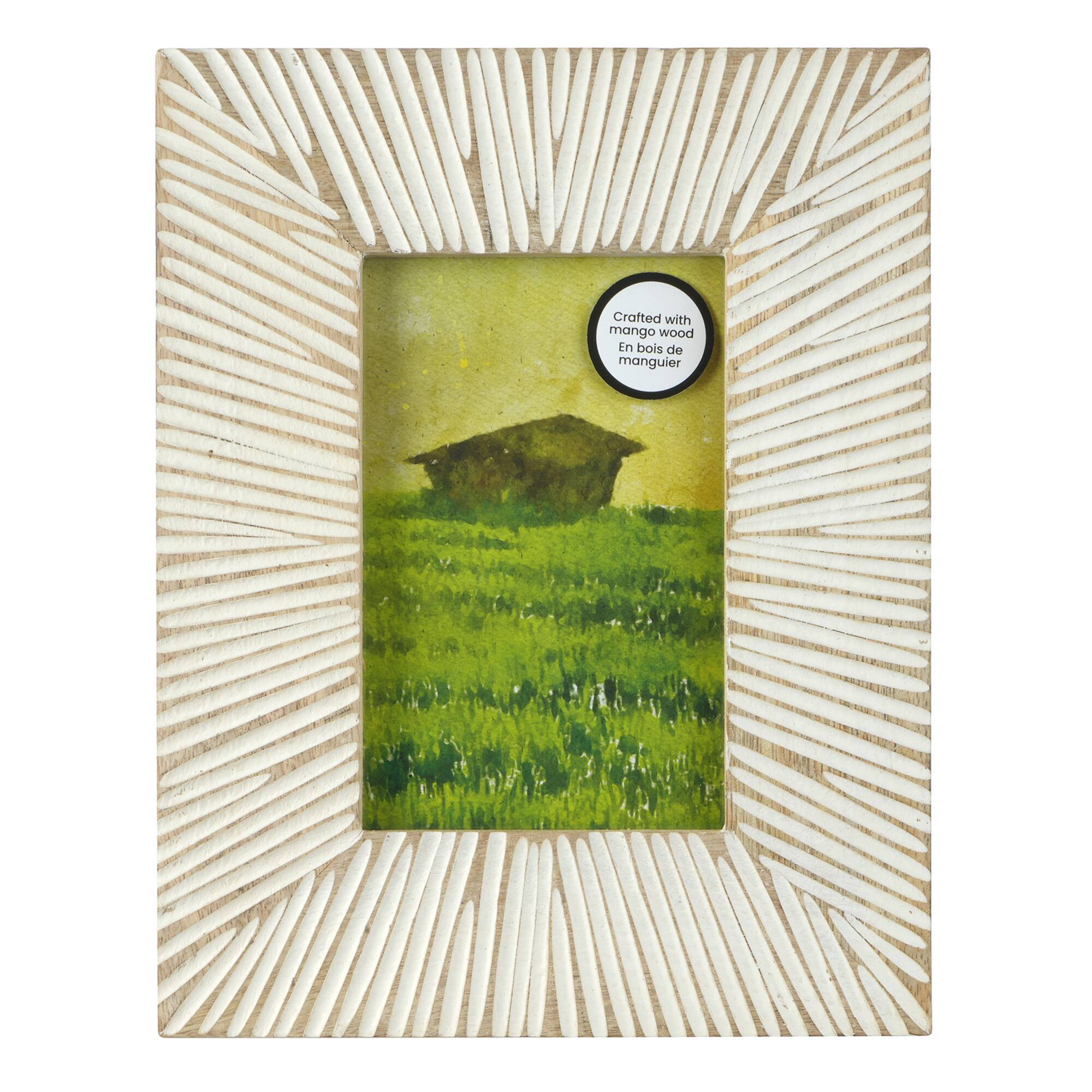 4" x 6" Brown & White Starburst Wood Tabletop Frame, Atelier by Studio Décor®